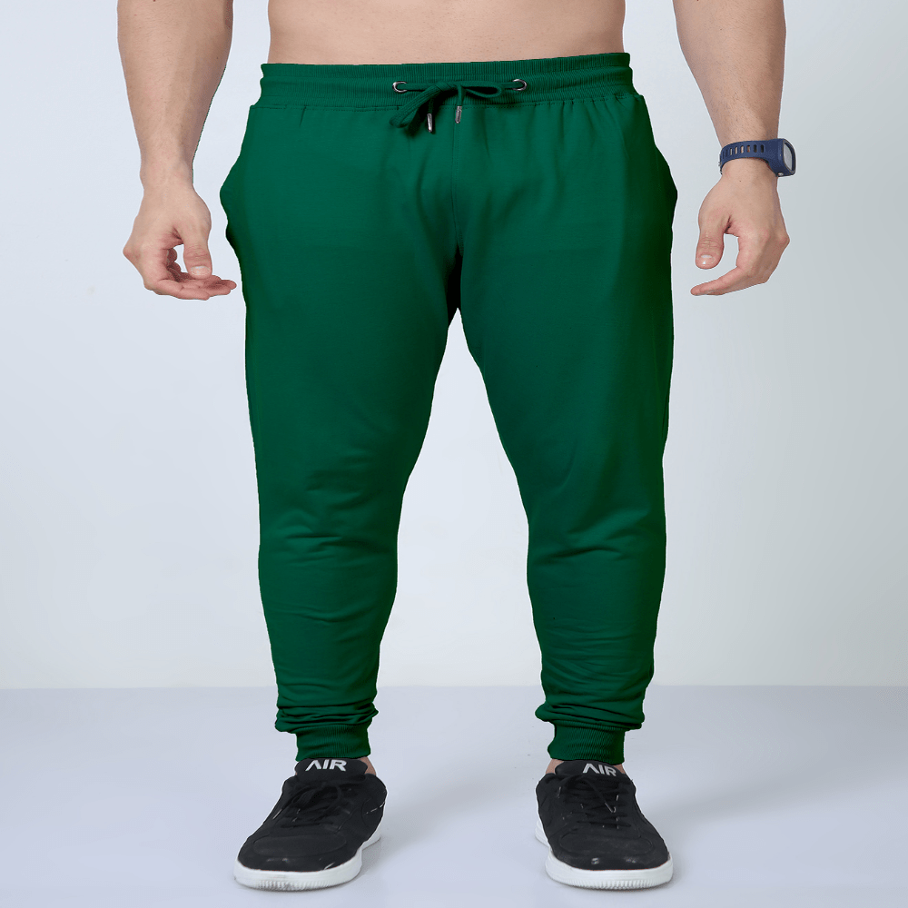 Cotton Joggers Track Pants for Unisex Bottle Green / S Qikink