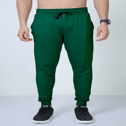 Cotton Joggers Track Pants for Unisex Bottle Green / S Qikink