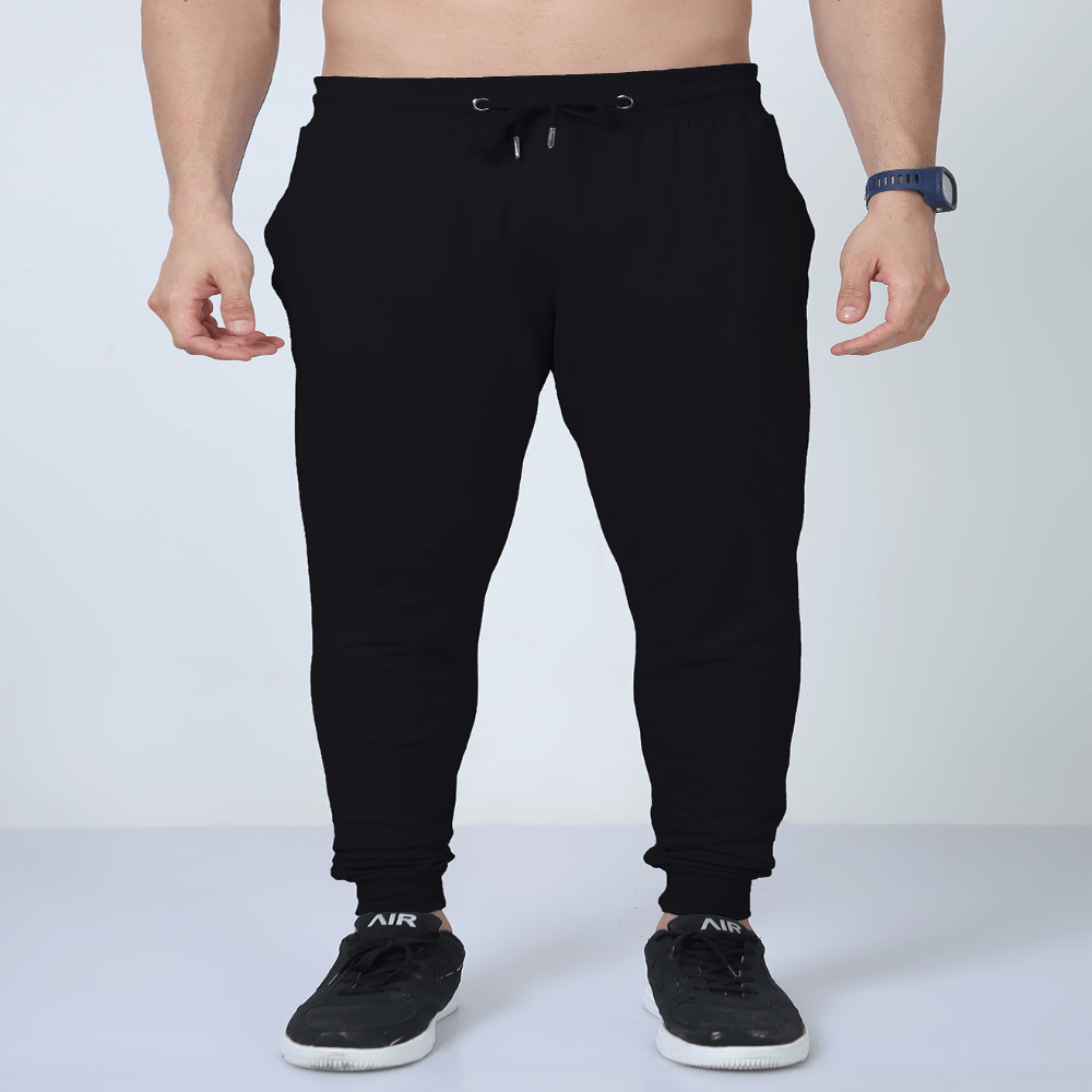 Cotton Joggers Track Pants for Unisex Black / S Qikink