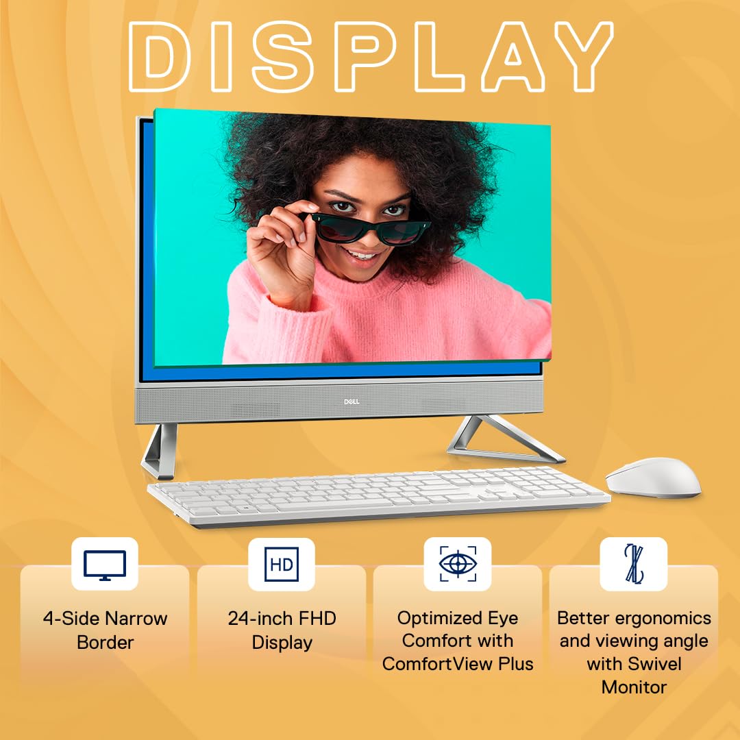 Dell Inspiron 5420 All-in-One Desktop (Core i5-13 th Gen/MX-550 Graphics Card/16 GB/512 SSD/23.8 FHD/Black) Silver Onezeros.in