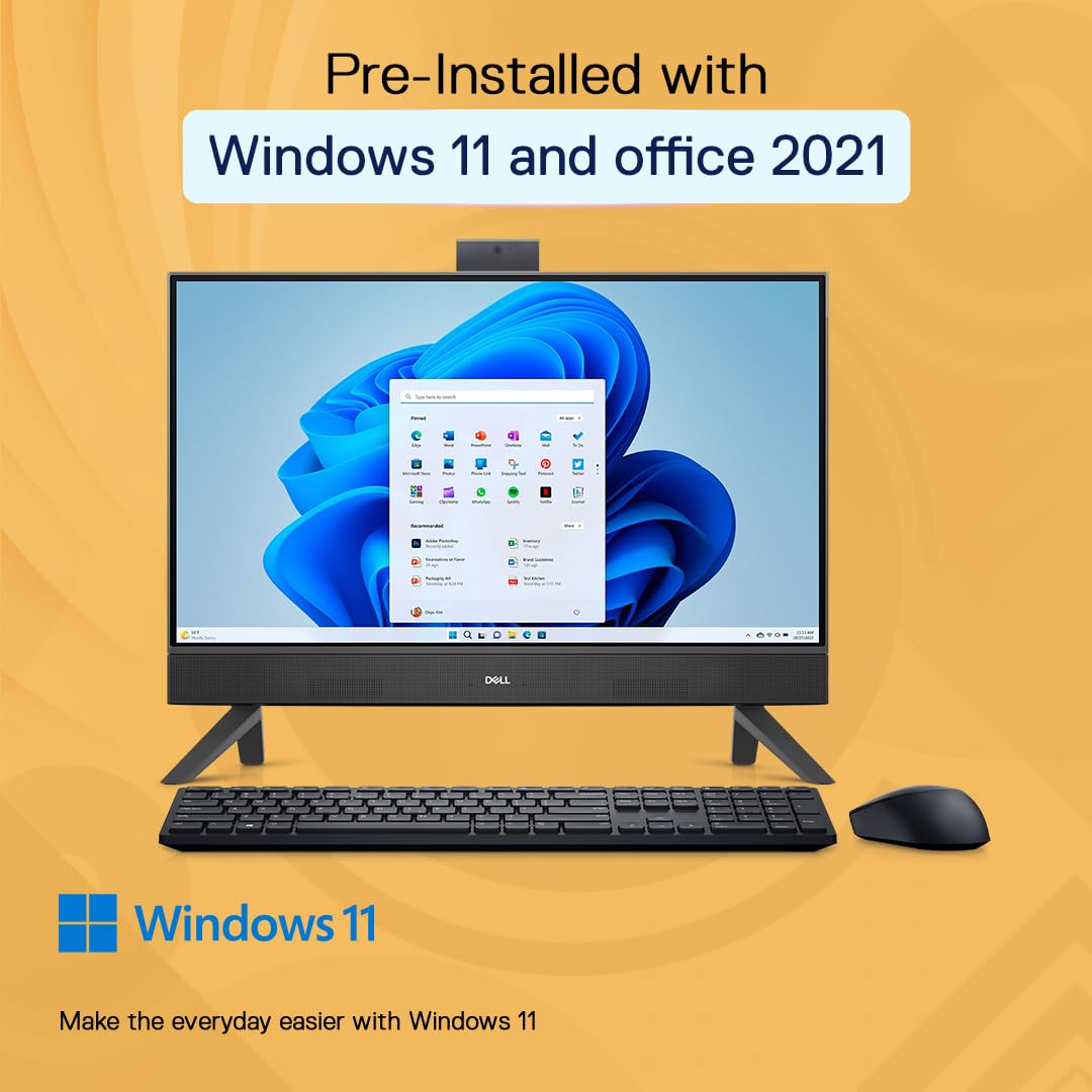Delled 5420 All-in-One Desktop (Core i3-13 th Gen/8GB/512 SSD/23.8 FHD/Black) Onezeros.in