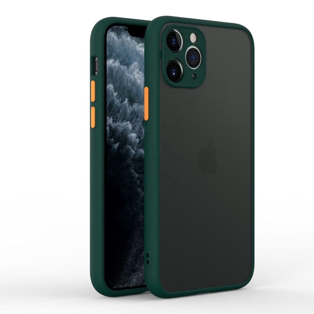 Frosted Smoke Cover for iPhone 11 Pro Max Camera Protection Phone Case Dark Green Onezeros.in