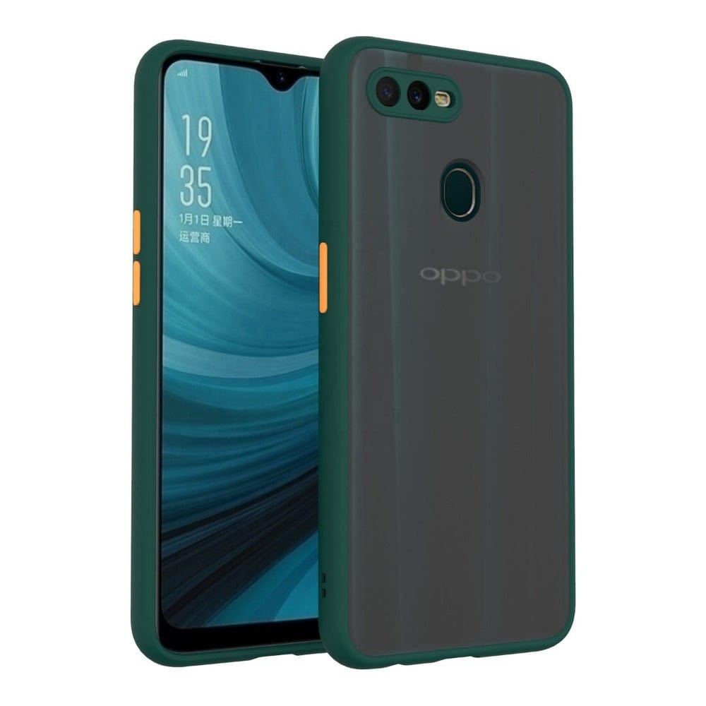 Frosted Smoke Cover for OPPO A12/A11k Camera Protection Phone Case Dark Green Onezeros.in