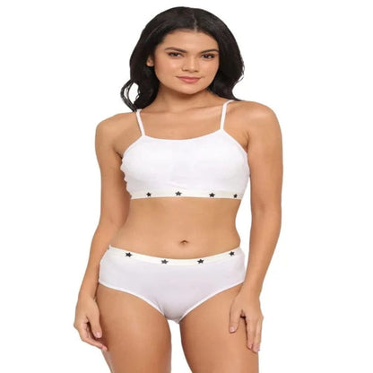 Girls Solid Lingerie Set - White Onezeros.in