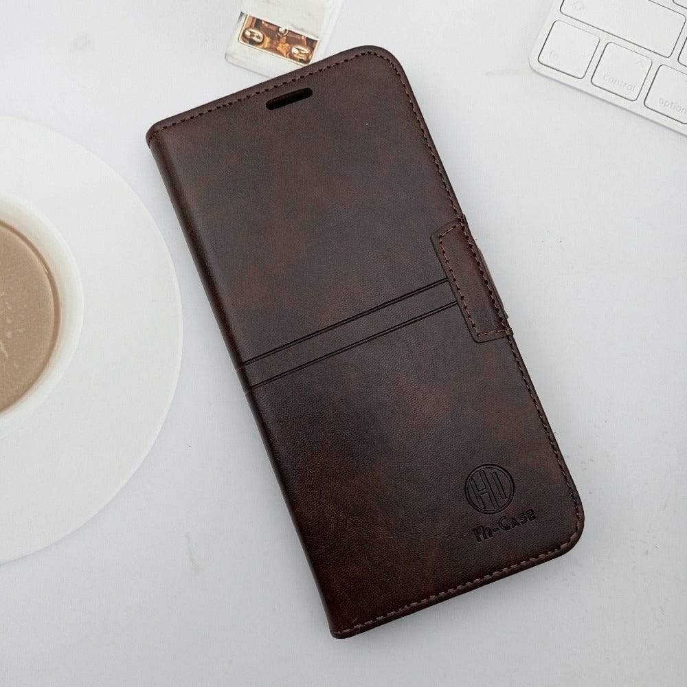 Hi Case Life Style Leather flip Cover for OPPO A17K Phone Case Brown Onezeros.in