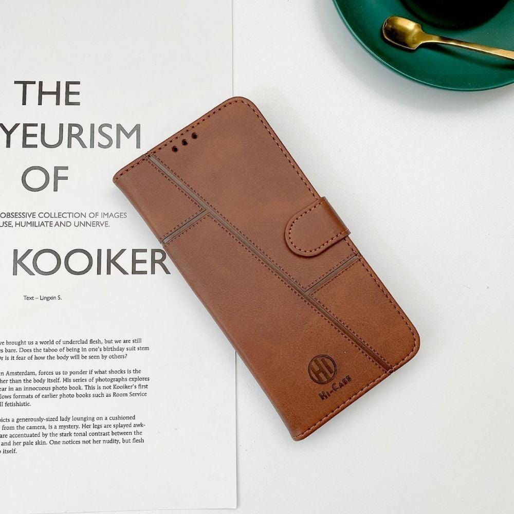 Hi Case Neo Leather Flip Cover for iQOO Z6 Lite Phone Case Brown Onezeros.in