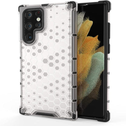 Honeycomb Design Phone Case for Samsung Galaxy S23 Ultra White Onezeros.in