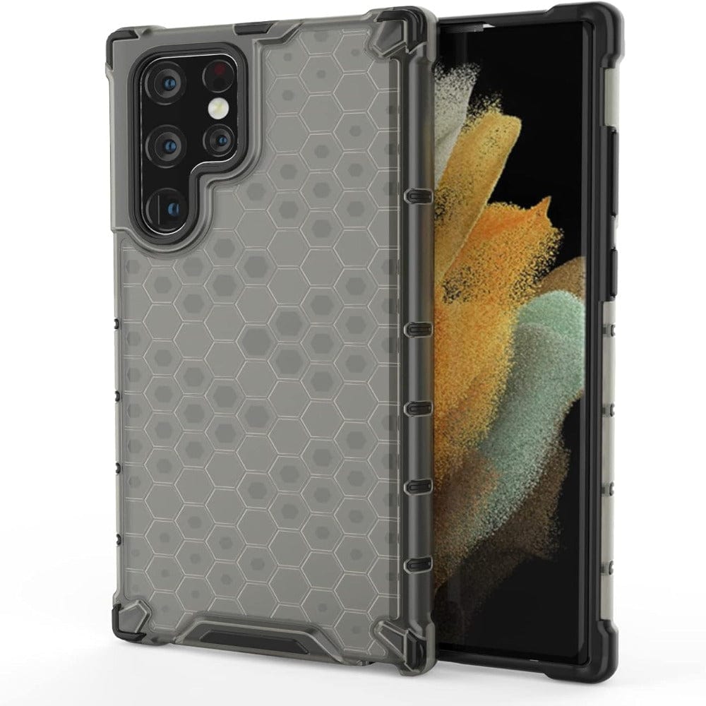 Honeycomb Design Phone Case for Samsung Galaxy S23 Ultra Grey Onezeros.in