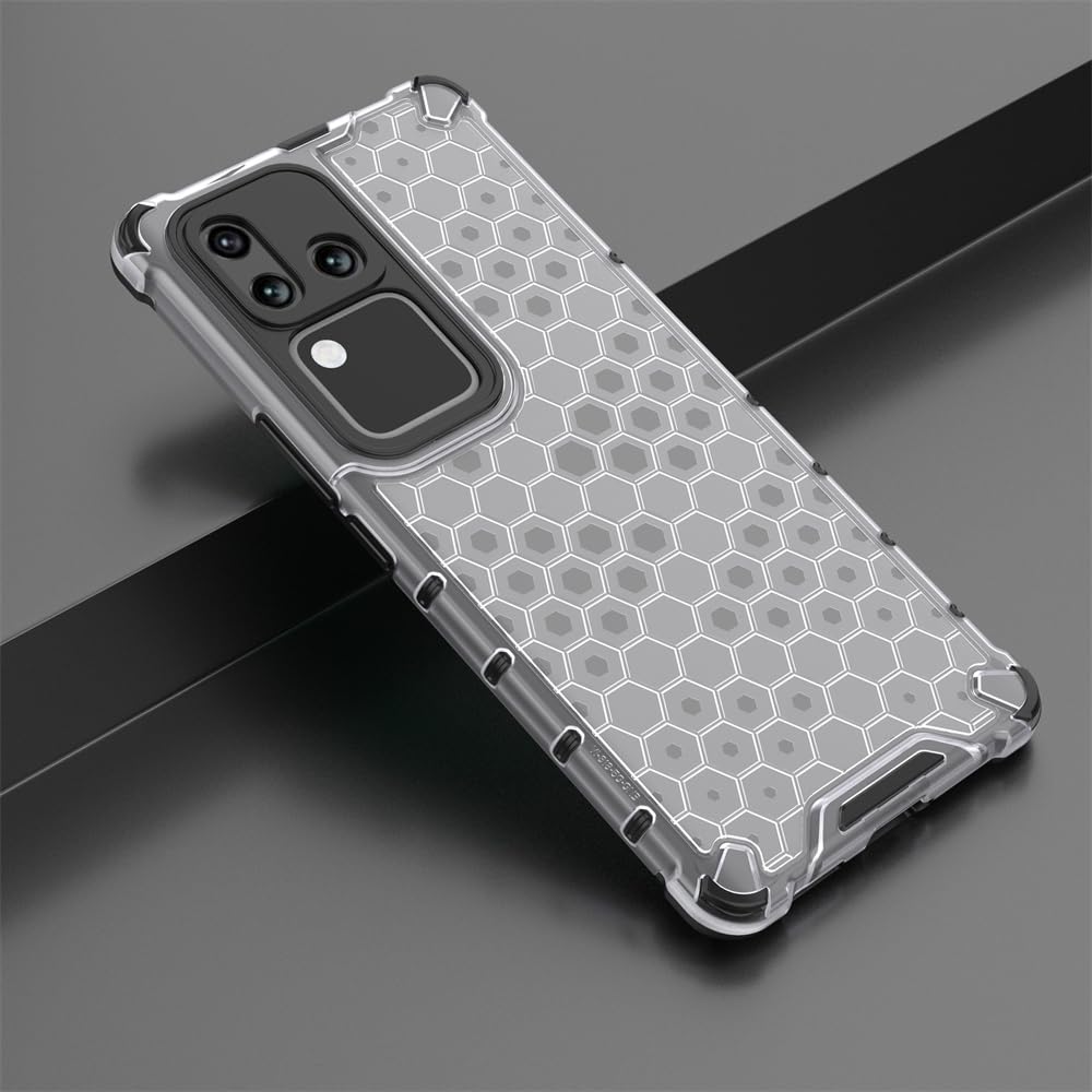 Honeycomb Design Phone Case for Vivo V30 Mobile Cover White Onezeros.in