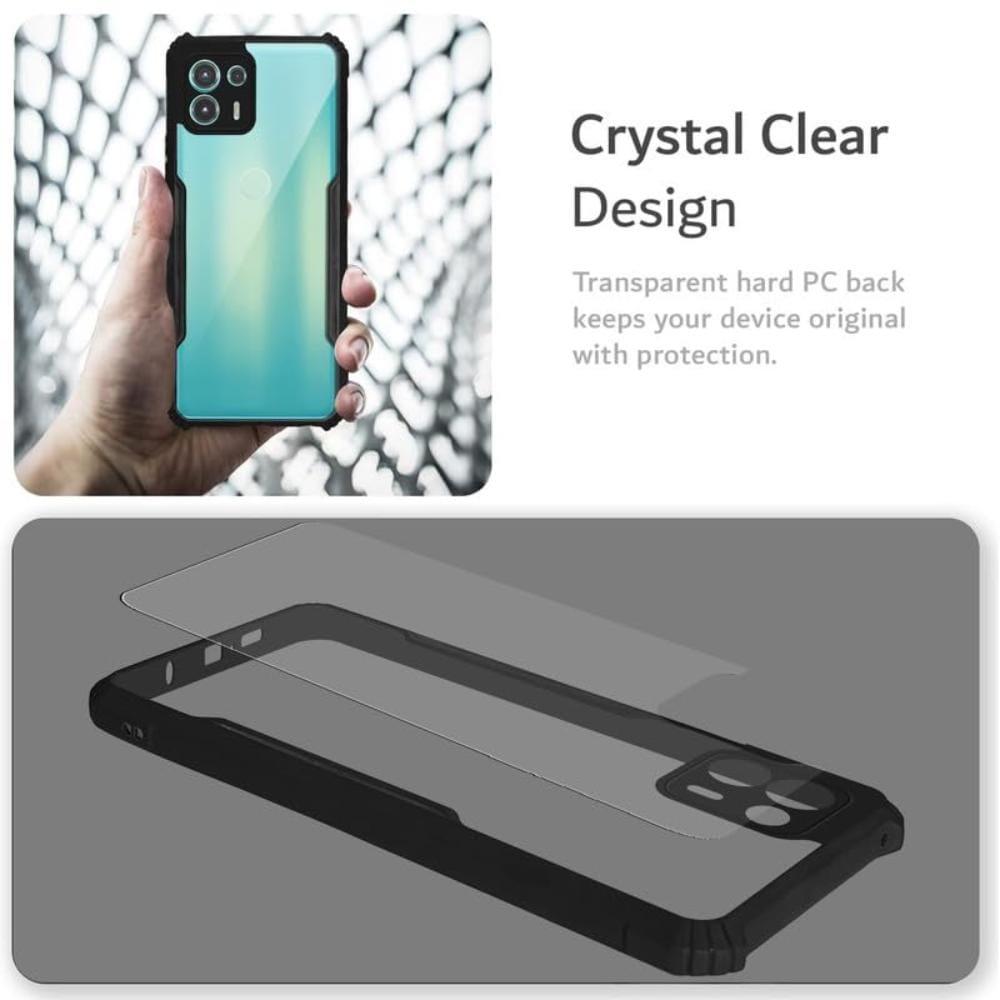 Hybrid Slim Transparent Phone Case For Moto Edge 20 Fusion Back Cover Onezeros.in