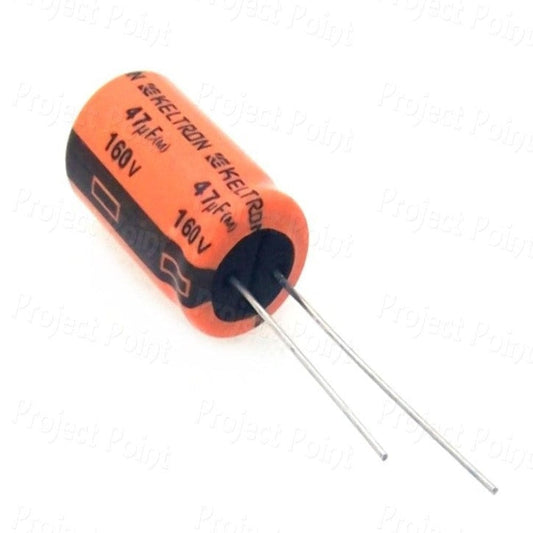 Keltron 47µF/160V Electrolytic Capacitor Onezeros.in