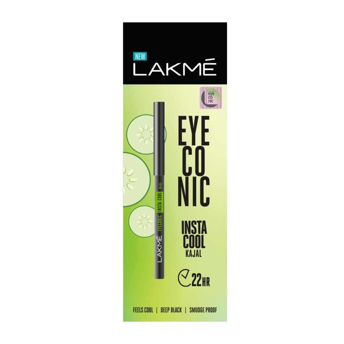 LAKMÉ Eyeconic Insta Cool Kajal, Black, Cooling Kohl Liner With Cucumber Onezeros.in