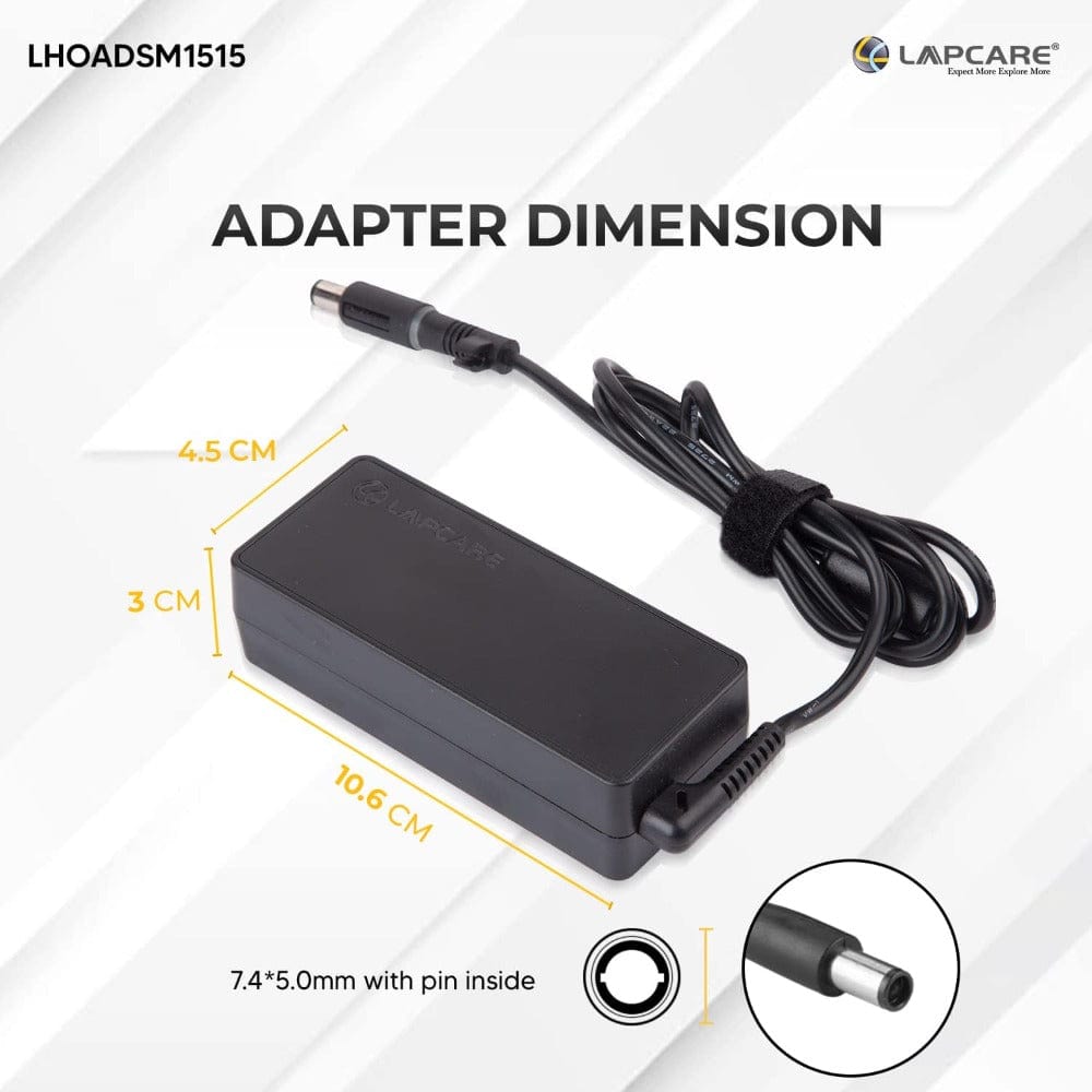 Lapcare Adapter for HP 18.5v 3.5A 65w Smart Laptop Charger Onezeros.in