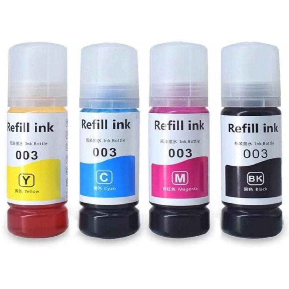 Multicolor Pack of 4 Cartridge for Compatible Epson Ink 003 Ink Bottles Onezeros.in