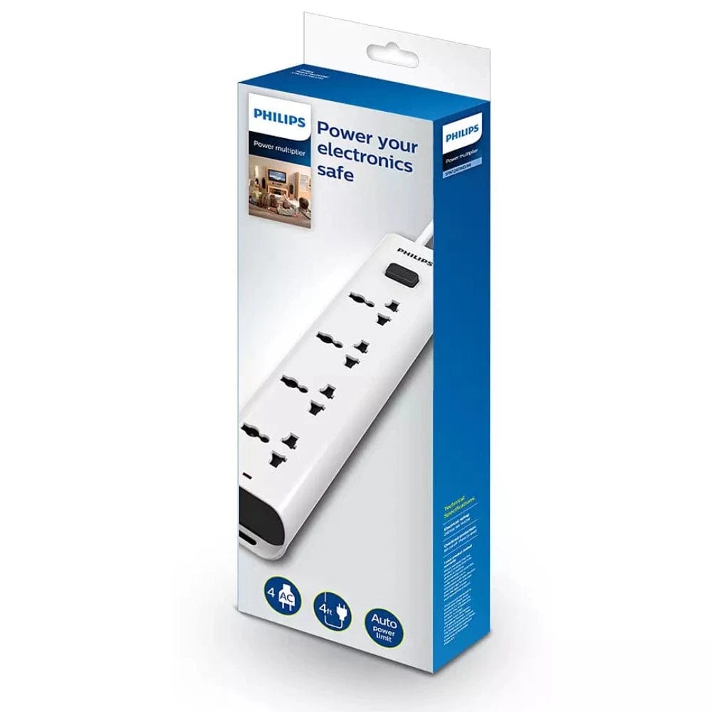 Philips SPN1247WD 4 Socket Surge Protector (1.2 MTR) Philips