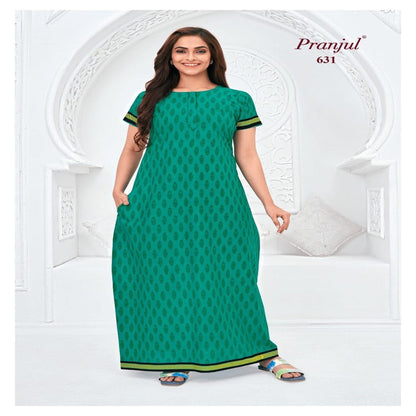 Pranjul Printed Cotton Nighty Sleepwear 631 / L Onezeros.in