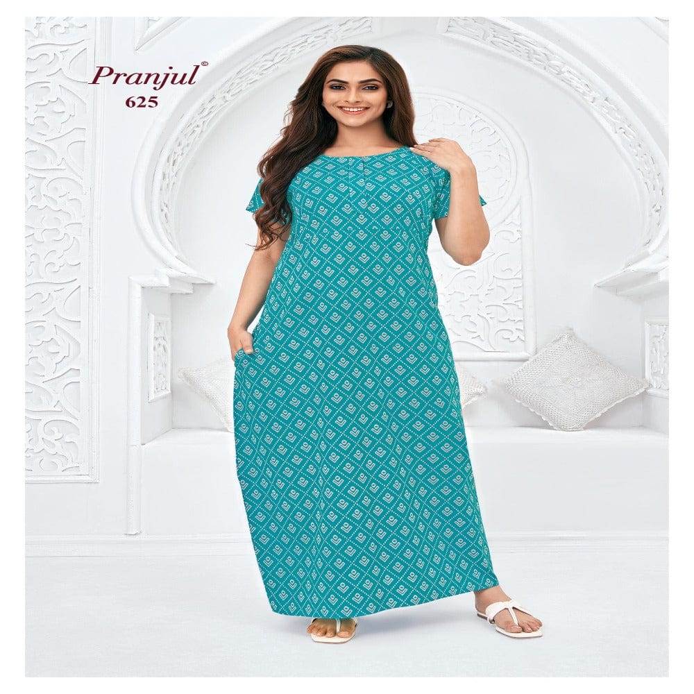 Pranjul Printed Cotton Nighty Sleepwear 625 / L Onezeros.in