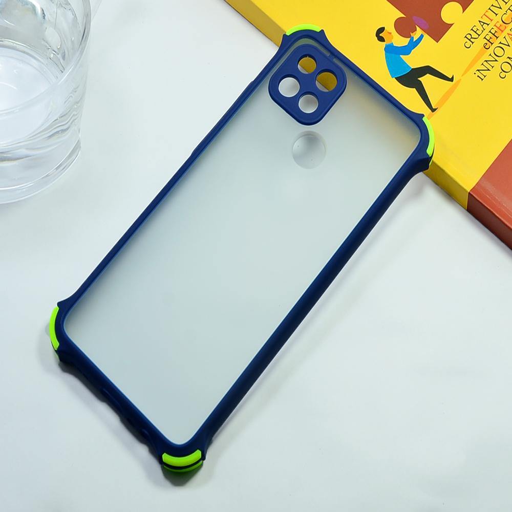 Shockproof Smoke Case For OPPO A15 Mobile Cover Blue Onezeros.in