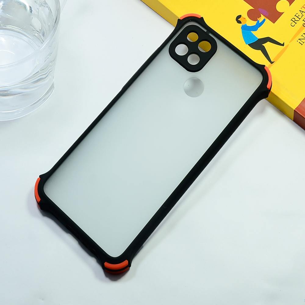 Shockproof Smoke Case For OPPO A15 Mobile Cover Black Onezeros.in