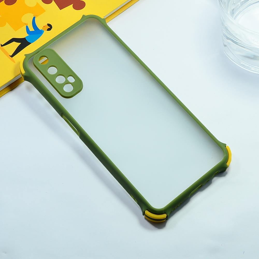 Shockproof Smoke Case For Realme 7 Mobile Cover Army Green Onezeros.in