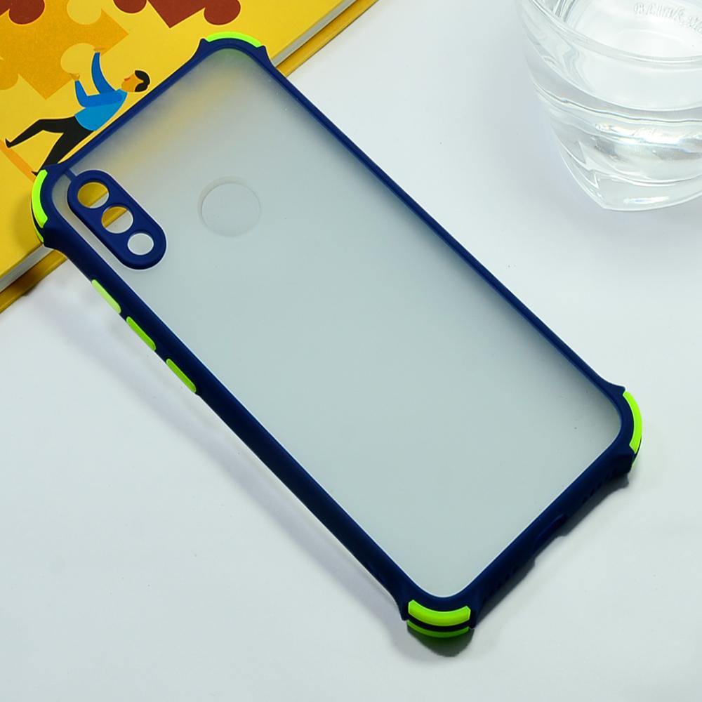 Shockproof Smoke Case For Redmi Note 7 Mobile Cover Blue Onezeros.in