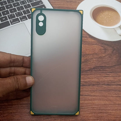 Square Smoke Case for Redmi 9A Back Cover Green Onezeros.in