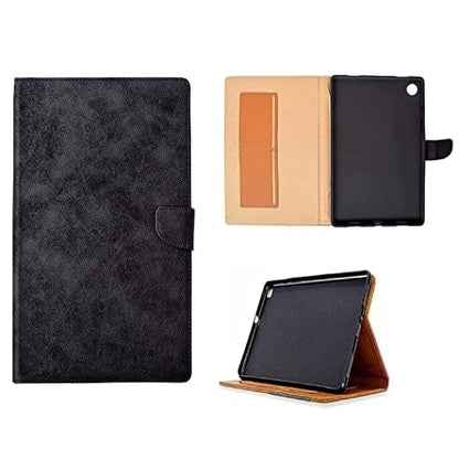 Synthetic Leather Tab Flip Cover for Samsung Galaxy A8 Tab Case Black Onezeros.in