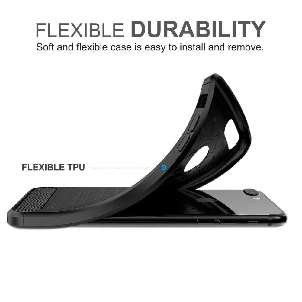 Thin Carbon Fiber Phone Case for Moto E4 Plus Back Cover Black Onezeros.in