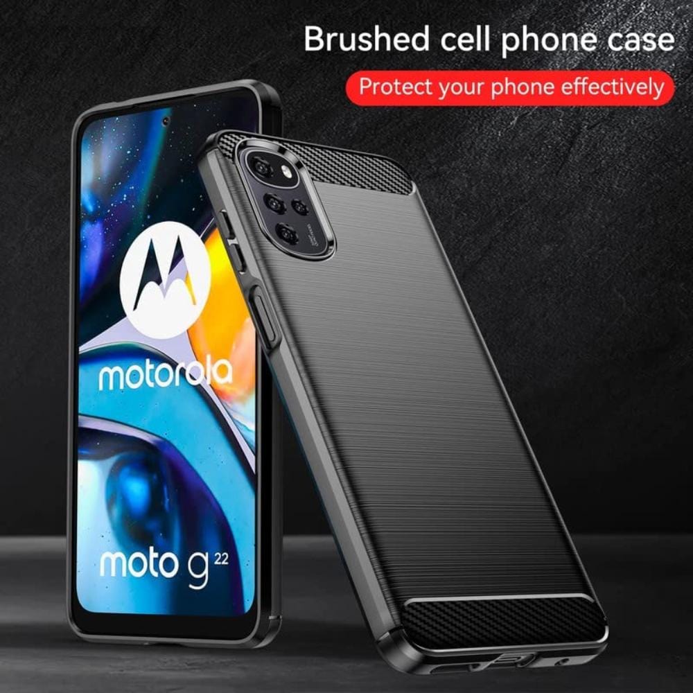 Thin Carbon Fiber Phone Case for Moto G22 Back Cover Black Onezeros.in