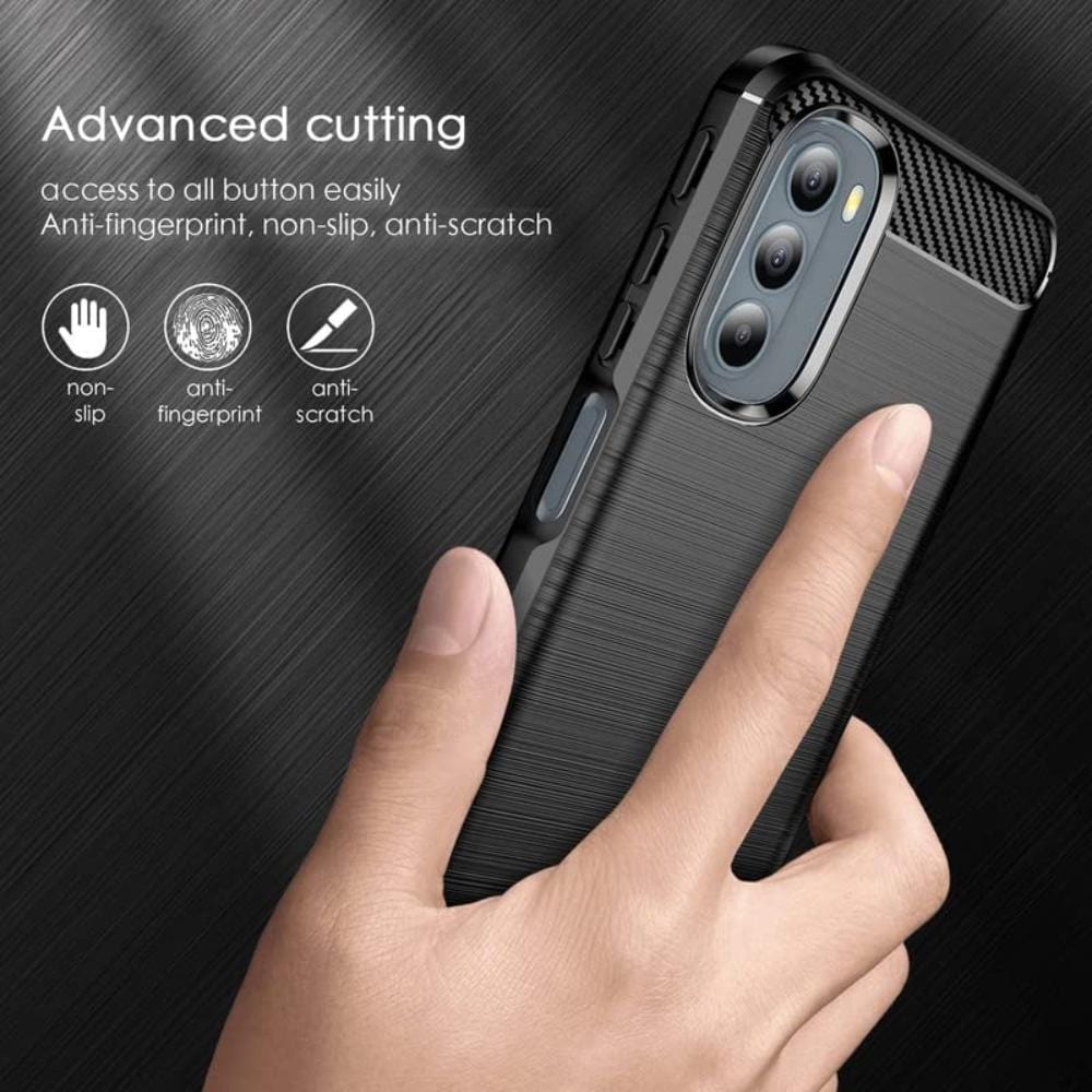 Thin Carbon Fiber Phone Case for Moto G31 Back Cover Black Onezeros.in