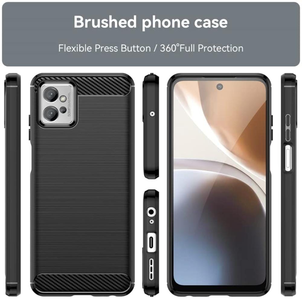 Thin Carbon Fiber Phone Case for Moto G32 Back Cover Black Onezeros.in