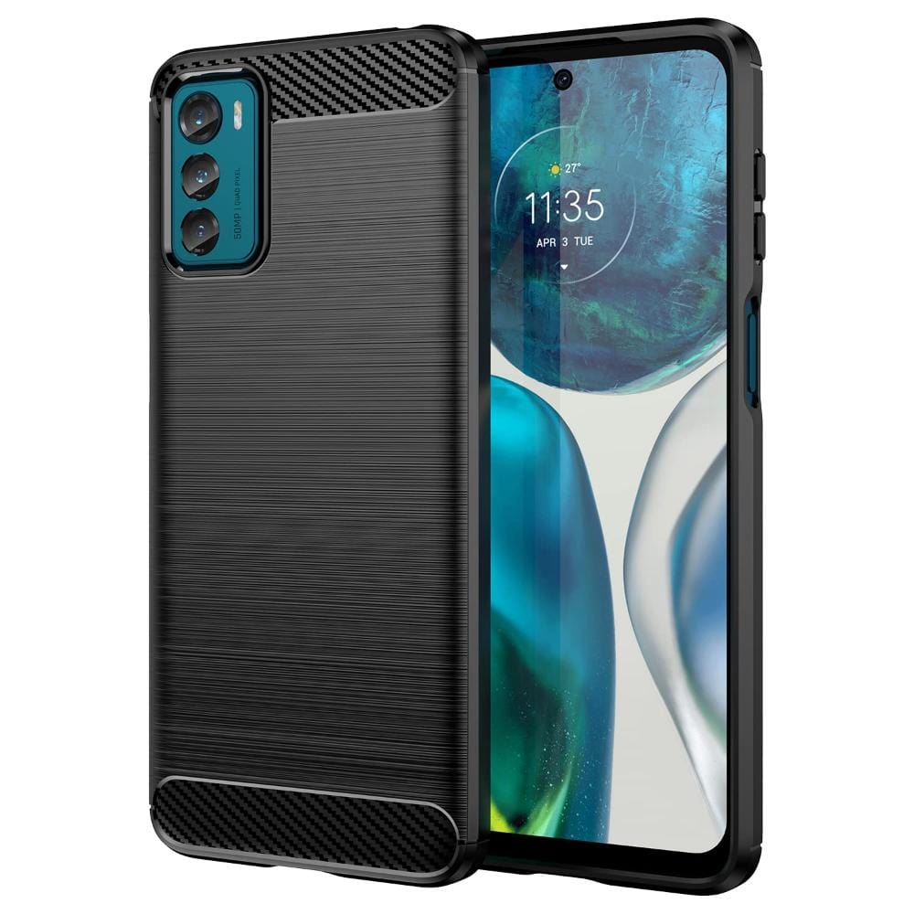 Thin Carbon Fiber Phone Case for Moto G42 Back Cover Black Onezeros.in