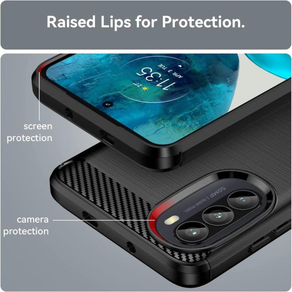 Thin Carbon Fiber Phone Case for Moto G52 Back Cover Onezeros.in