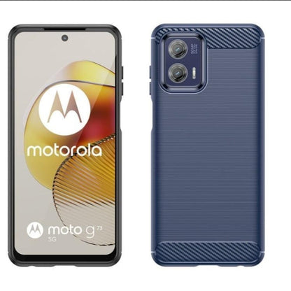 Thin Carbon Fiber Phone Case for Moto G72 Mobile Cover Blue Onezeros.in