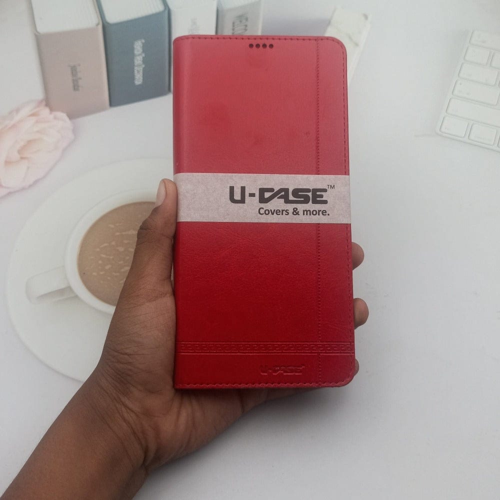 U-Case Leather Flip Cover For Realme 8 Red Onezeros.in