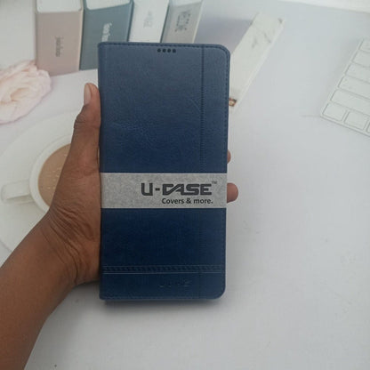 U-Case Leather Flip Cover For Realme 8 Blue Onezeros.in