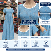 Veni's floral nighty with stretchable chest and one side pocket