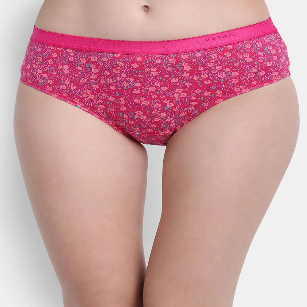 Vstar Printed Hipster Cut with Contrast Waistband Panties for Women (Pack of 3) Onezeros.in