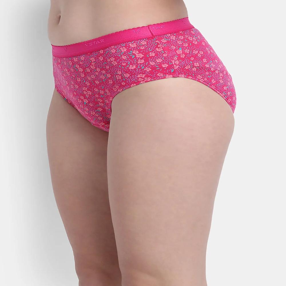 Vstar Printed Hipster Cut with Contrast Waistband Panties for Women (Pack of 3) Onezeros.in