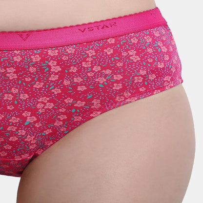 Vstar Printed Hipster Cut with Contrast Waistband Panties for Women (Pack of 3) Onezeros.in