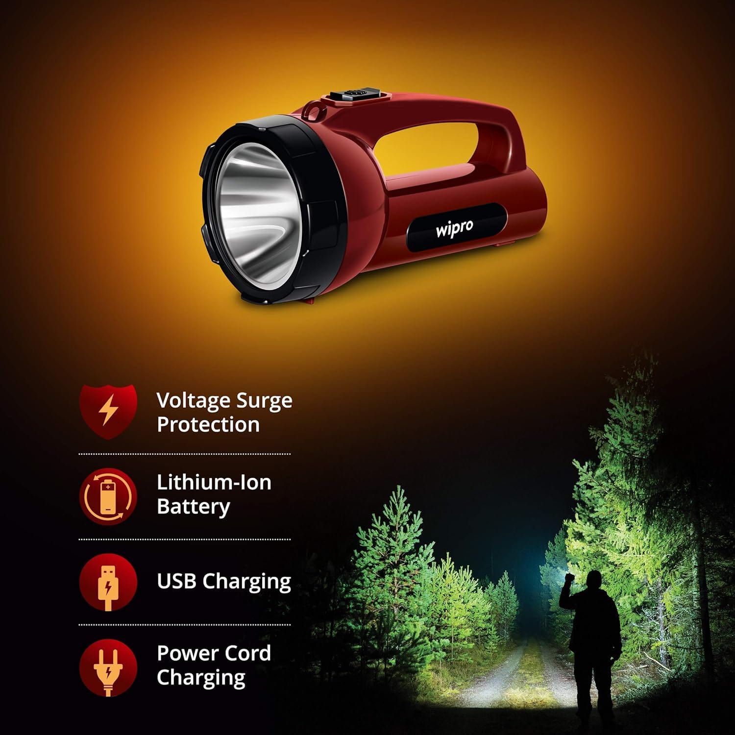 Wipro Emerald Plus Rechargeable Torch Light Onezeros.in