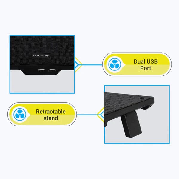 Zebronics ZEB-NC3300 Laptop Cooling Pad Onezeros.in