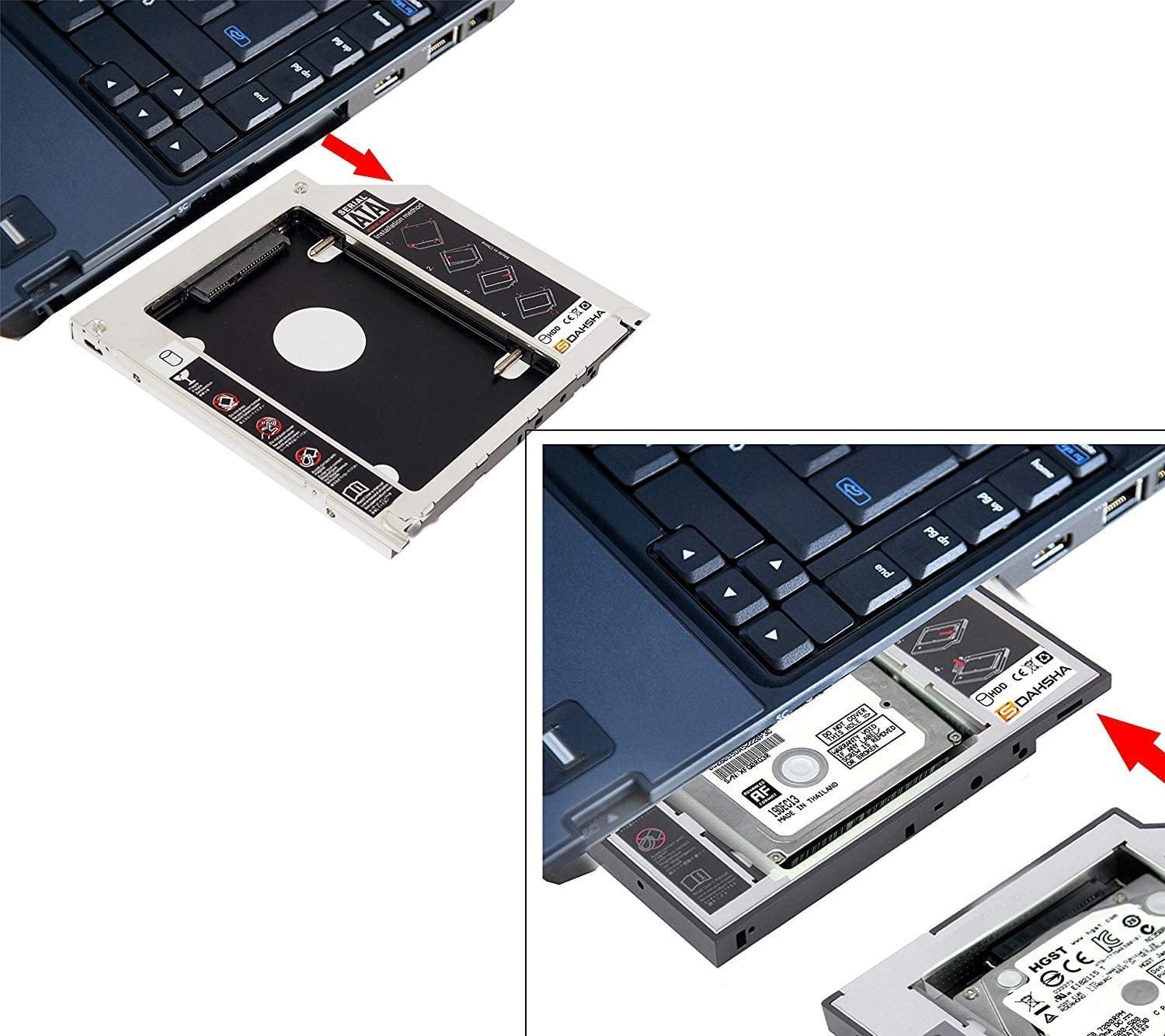 2nd Hard Drive SSD HDD Hard Drive Enclosures & Mounts Tray Onezeros.in