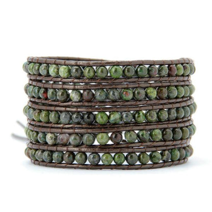 4MM  Natural Jasper Stone Wrap Bracelet Onezeros.in