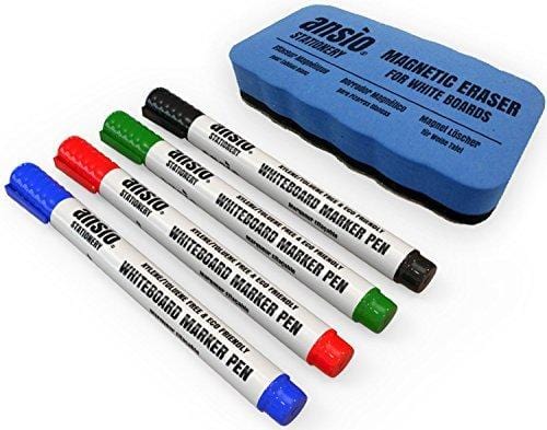 Ansio White Board Marker Pen Eraser School Stationery