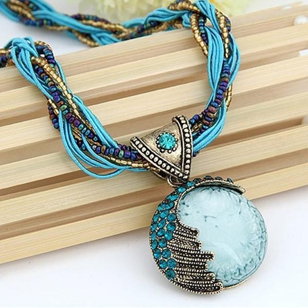 Bohemian Turquoise Gemstone Pendant Onezeros.in