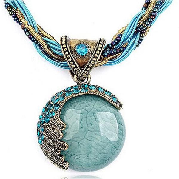 Bohemian Turquoise Gemstone Pendant Onezeros.in