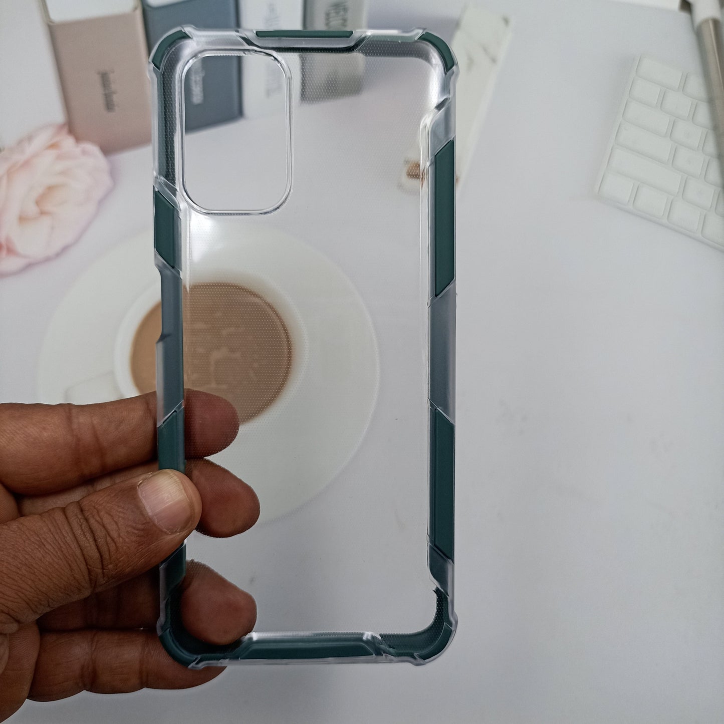 Clear Transparent Back Cover For Redmi Note 10 Phone Case Dark Green Onezeros.in