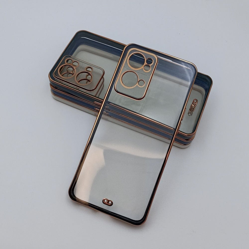 Electroplated Transparent Clear Frame Phone Case For Reno 7 Pro 5G Onezeros.in