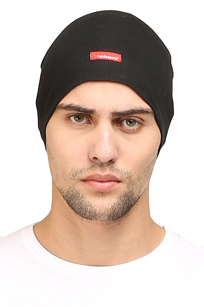 FabSeasons Cotton Skull Cap (Black) FabSeasons